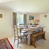 DINING TABLE WITH PLACES FOR CHILDREN AND HIGH CHAIRS